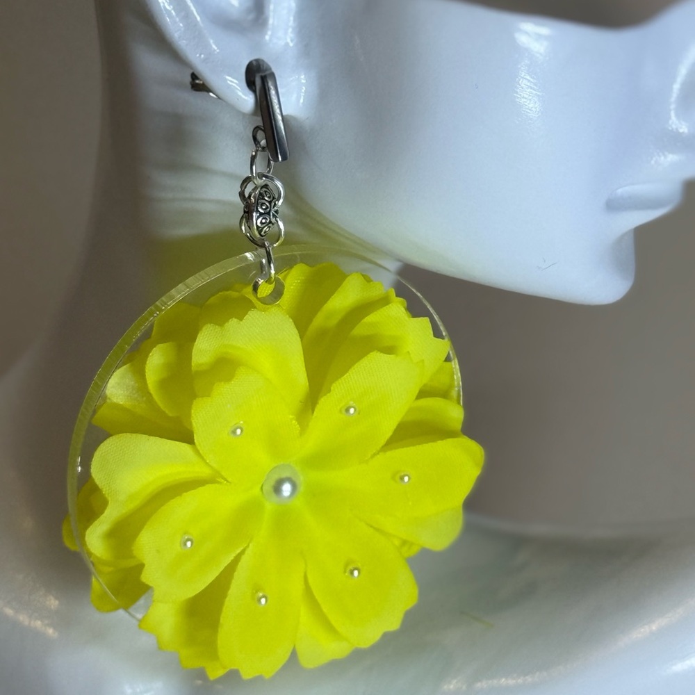 Yellow Floral Earrings